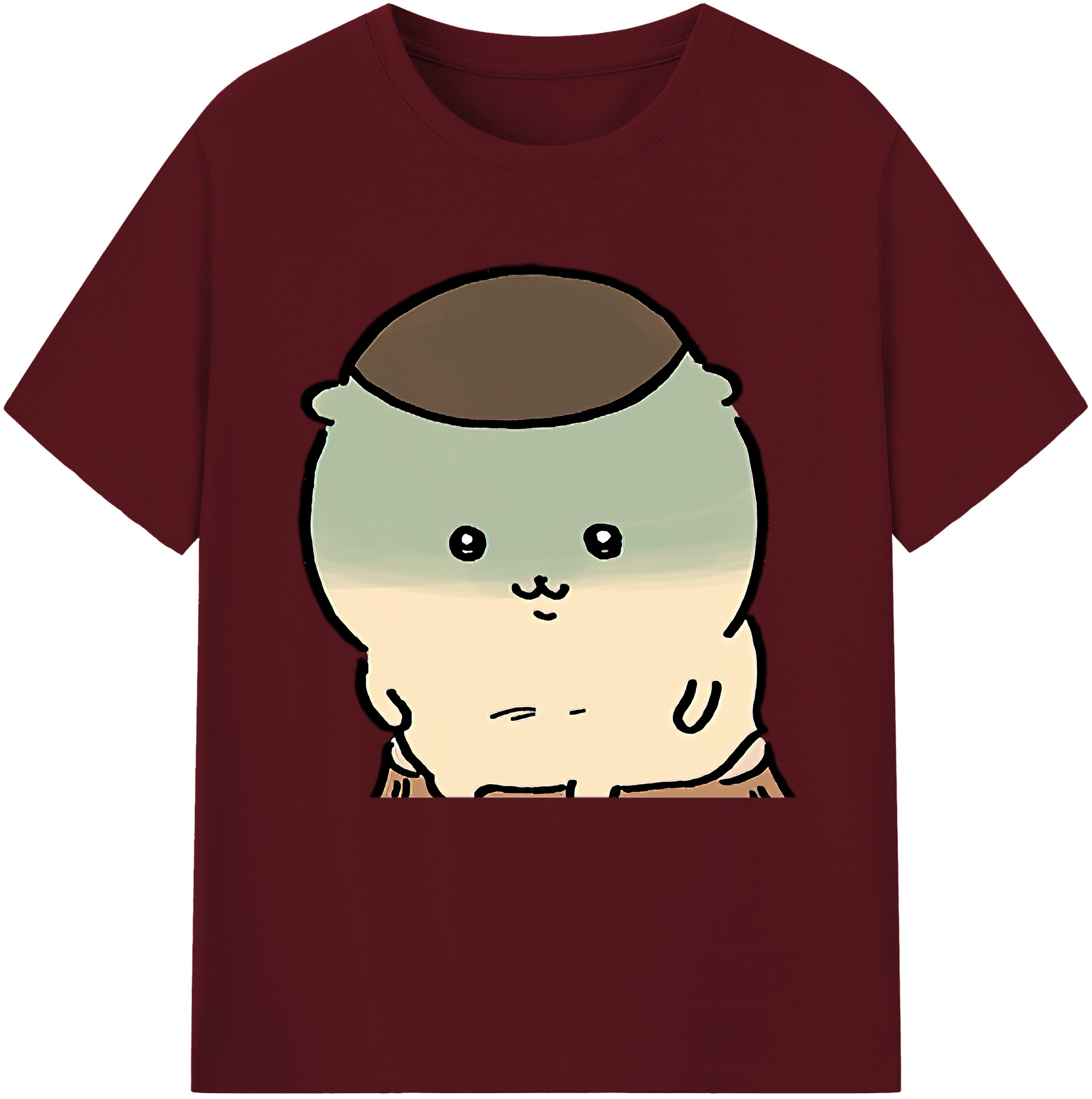 （画像用） ちいかわ くりまんじゅう Chii-kawa kuri manjū 綿100％半袖Tシャツ（フロントプリント）